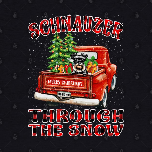 Christmas Schnauzer Through The Snow Dog Santa Truck Tree by intelus